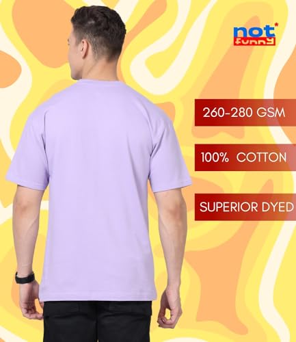 Image of Not Funny 280 GSM Pure Organic Cotton Oversized t Shirts for Men | Drop Shoulder Tshirt for Men & Boys (Available in Black, Blue, Beige,Orange & White)