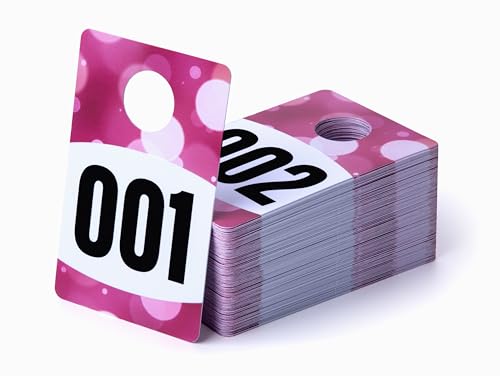 Live Plastic Number Tags for Hangers, 001-100 Consecutively Numbered