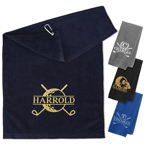 Personalized Golf Towel with Embroidered Name and Golf...