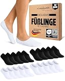 10 Paar Füßlinge Herren Sneaker Socken Schwarz Weiß 47-50 Unsichtbar Atmungsaktiv Baumwolle mit Silikonpad