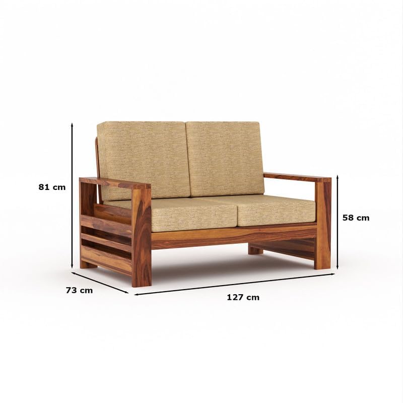 Image of Sheesham Solid Wood 7 Seater Sofa Set for Living Room(7 Seater) (Provencial Teak)