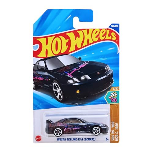 Image of Hot Wheels Nissan Skyline GT-R BCNR33 70S vs 90S for Ages 3 Years and Up 144 /250 (Blue)