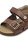 Falcotto BEA-Sandalen aus Leder mit Schnalle und Klettverschluss, Braun ,22 EU
