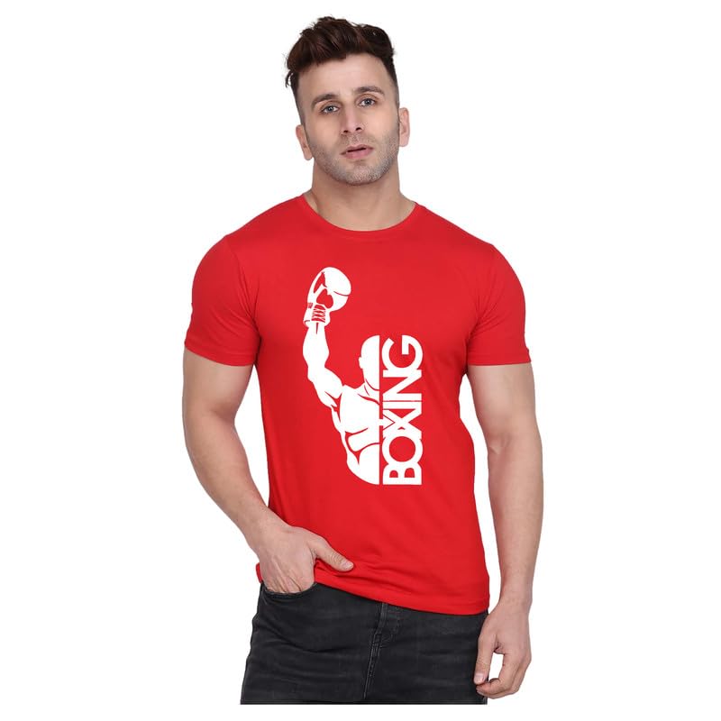 Original Way Men Cotton Half Sleeve Round Neck Stylish Mens Casual Wear Boxing Boxer Sports Creative Graphics Printed Printed T Shirt HSR-3567-picture-21