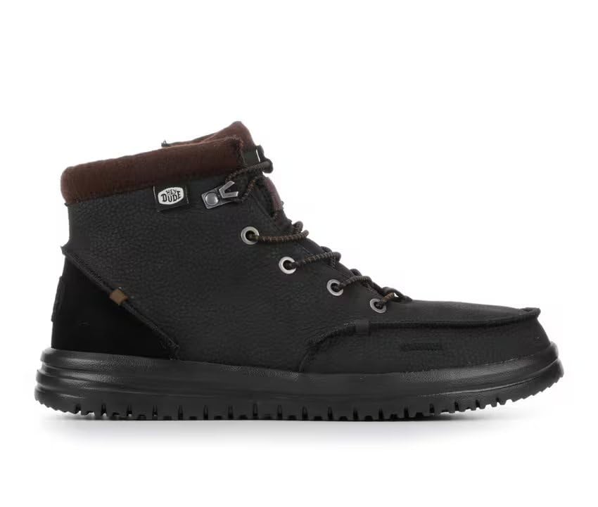 HEYDUDE Men's Bradley Classic Boots | Lightweight, Water-Repellant Men's Pull-On Shoes for Everyday Adventure (Black-1, US Footwear Size System, Adult, Men, Numeric, Medium, 10)