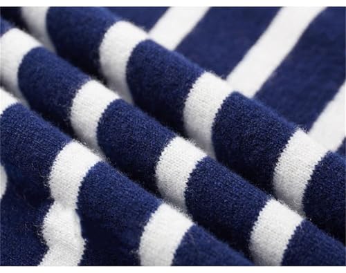 Men's Business Casual 100 Percent Crew Neck Striped Wool Knitted Sweater3