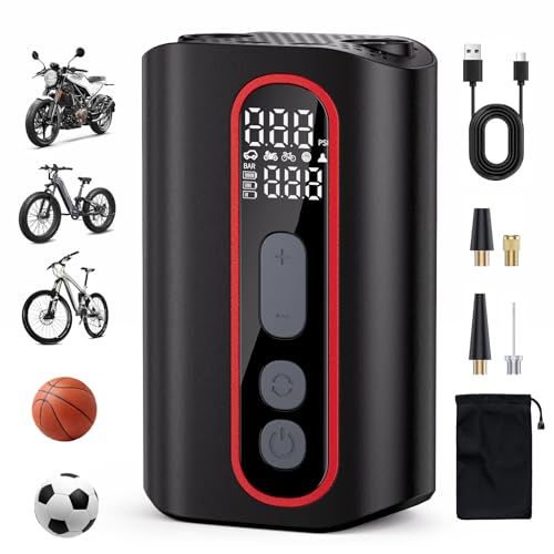 Best Bicycle Floor Pump for Fast and Easy Tire Inflation 2024 8 CKWUE Mini Electric Bike Pump, 4X Faster 160 PSI Bike ...