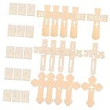 SHINEOFI 15 piezas Cruces de Madera para Manualidades Decoración de Mesa y Adornos de Bautizo y Cruz Rústica para Interiores y Exteriores