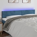 generico testiera a led blu scuro 160x5x78/88 cm in tessuto mobili, letti e accessori (9,4kg)