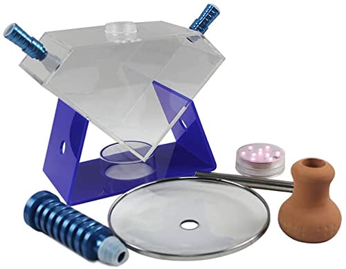 XJHYJS Hukahn-Set, Persönlichkeit Acryl Trapezhukas Set Plastic Pot 2 Schlauchanschluss, Rauchschachtelbalken Liefert… – Bild 6