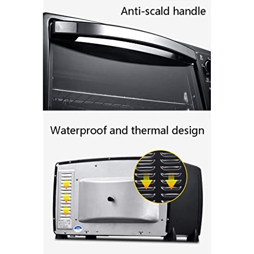 25L zwarte huishoudelijke mini-oven Instelbare temperatuur 0-240 ° C en 60 minuten timing 6 bakmodi Dubbele glazen deur met vork Oven lichtfunctie 1500 W Goederencode: LXJ-83 - Afbeelding 3