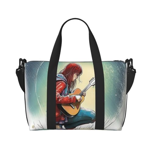 Sac de voyage polyvalent taille unique étanche avec motif guitare original