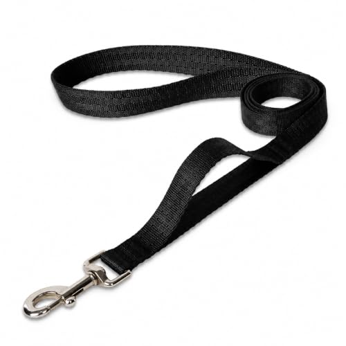 Image of Wooflix Heavy Duty Double Handle Dog Leash for Small, Medium and Large Dogs | Anti-Slip Dual Handle with Heavy Duty Metal Hook Dog Lead Leash for Walking, Running & Training (Black, 5 Feet)