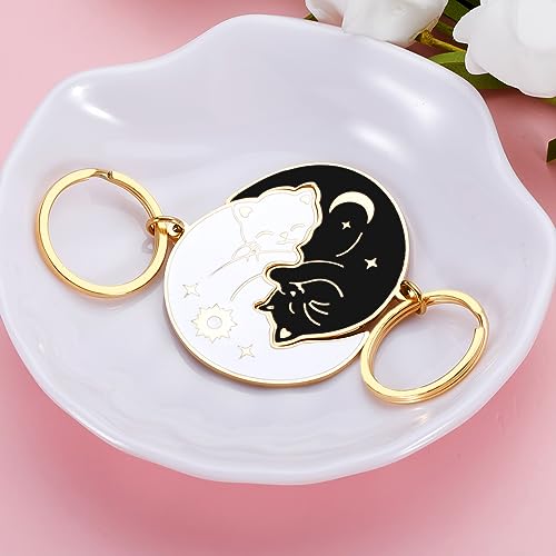 Image of XPENMULBOJA Couple Gifts for Boyfriend Girlfriend Fathers Day Cat Dad Keychain Anniversary Matching Couple Stuff for Wife Husband Him Her Christmas Stocking Stuffer for Women Men Cat Lover