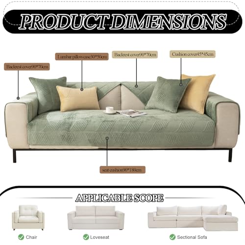 Protège-coussin de canapé antidérapant et pelucheux, lavable en machine - 6