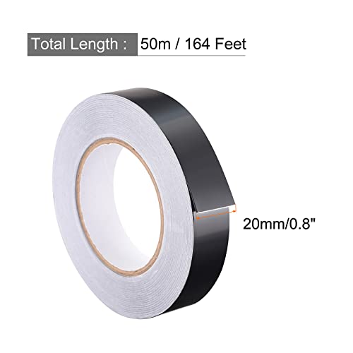 Image of Aluminum Foil Tape Adhesive Metal Tape, [for Sealing Patching Hot Cold HVAC, Duct, Pipe Insulation] - 0.8 inch /164ft /2.8 Mil /Black