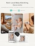Dr.Care VistaView 5” Smart WiFi Baby Monitor with Clip Mount - 2K HD Camera, App Control, Cry & Motion Alerts, Night Vision, 5000mAh Battery, 2-Way Talk, Multi-User, Triple Security