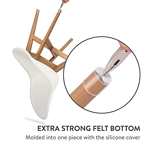 Aneaseit Chair Leg Floor Protectors - 2" X 16 Pcs Clear - Felt Bottom Silicone Pads For Hardwood Floors & Furniture Feet - Rubber Caps For Chairs - Large #TOP2