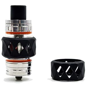 RUIYITECH Bubble Glass Tube Protective Cover Wrap Sleeve Skin for Zeus X Manta TFV8 TFV12 Prince Uforce T2 T1 Dead Rabbit RTA (2PCS) (Black)