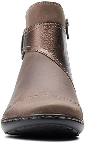 Clarks Womens Cora Tropic Leather Metallic Ankle Boots4