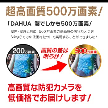 500万画素 スターライト ネットワーク 防犯カメラ 1台 HDD 2TB付き 4ch レコーダーセット 商品画像6