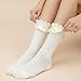 TIESOME 3 Pairs Women Ankle Socks, Lace Ruffle Frilly Comfortable Cotton Socks Fashion Ladies Princess Cute