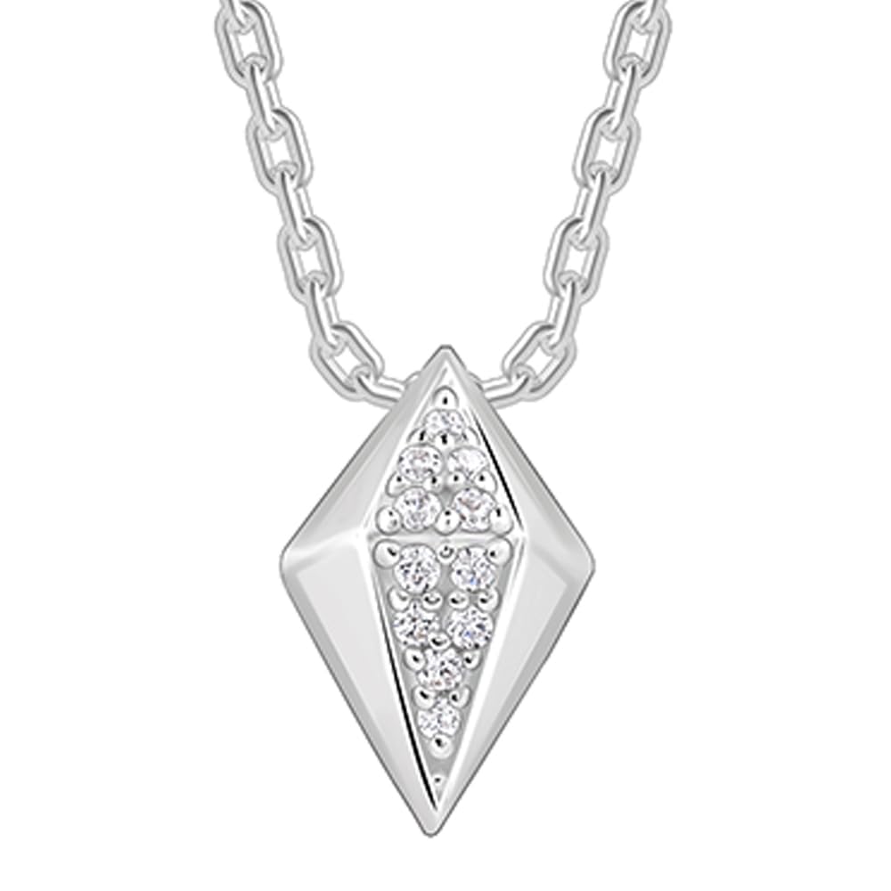 925 Silver Shiny Rhombus Pendant With Link Chain| Necklace to Gift Women & Girls | With Certificate of Authenticity and 925 Stamp | 6 Months Warranty-image-37