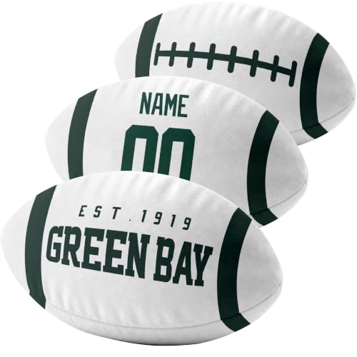 Image of ANTKING Green Bay Throw Pillow 2 Packs Custom Name Number Gifts | Personalized Gift for Youth for Birthday Christmas