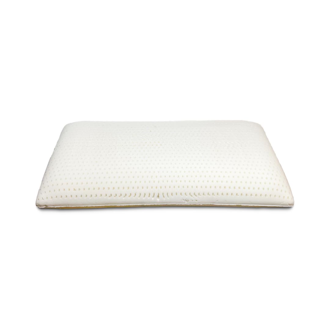 OrganicTextiles DS - Almohada de látex con funda de algodón orgánico (tamaño estándar, mediano), certificado GOTS, almohada de cama para dormir, ayuda para aliviar el dolor de cuello, soporte para la