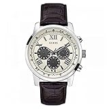 Kratzfestes Mineralglas Guess Herren Analog Quarz Uhr mit Leder Armband W0380G1