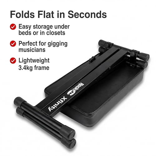 RockJam Premium Adjustable Padded Keyboard Bench or Digital Piano Stool