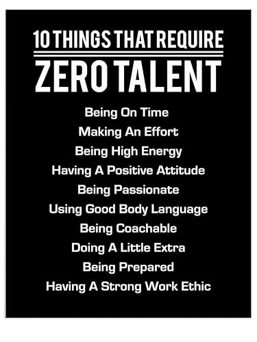 10 Things That Require Zero Talent - Motivational Wall Art