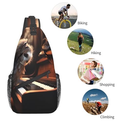 Bolso bandolera cruzado para hombres y mujeres color negro miniatura 6