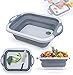 Plateau à découper Pliant Multifonctio panier de rangement évier de Lavage Planche à découper Bassin de Drainage Portable pour Les Fruits de la Cuisine légumes Camping Plein Air Voyage Gris