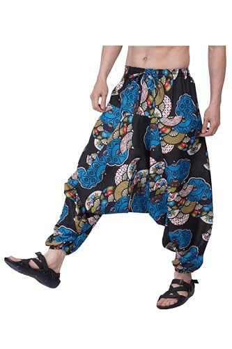 Image of Whitewhale Men's Cotton Solid Harem Pants Yoga Trousers Hippie Pant