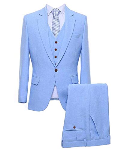 Costume 3 pièces homme coupe ajustée anti-pli avec veste monobouton chic