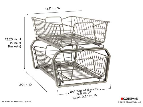11-Inch Two Tier , Nickel : ClosetMaid 3088 2 Tier 11-Inch Wide Cabinet Organizer, Nickel