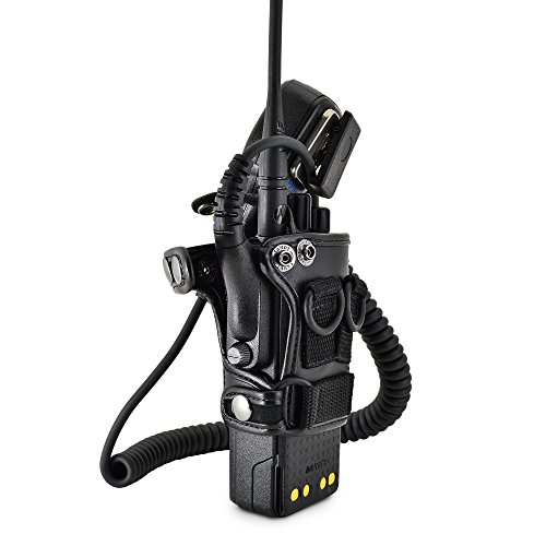 Turtleback Carry Holder for Motorola XPR 7550 Radio with D Rings Attachment, Fire and Police Two Way Radio Belt Case, Black Leather Duty Belt Holster with Heavy Duty D Rings, - Thumbnail 7