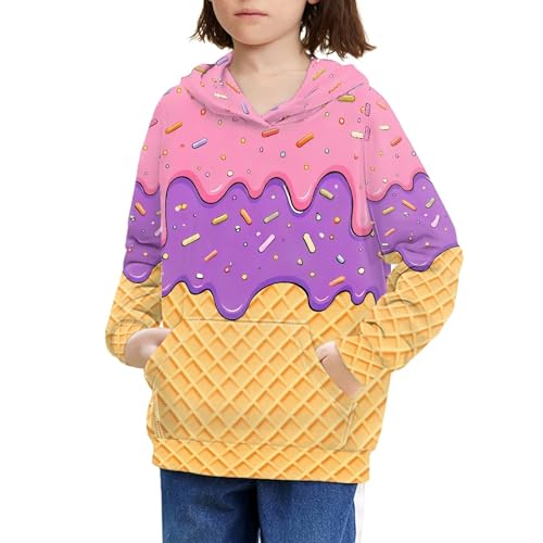 Image of Coloranimal Unisex Girls and Boys Long Sleeve Hoodies Hoody Athletic Pullover Sweatshirts Tops Age 6-16year