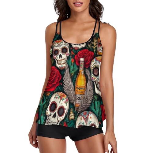 Women's Bikini Bathing Suits Two Piece Swimwear with Skirt Flowy Swimsuits