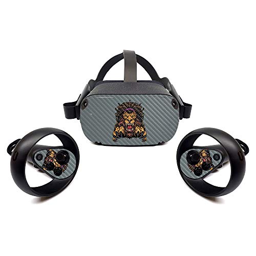 MightySkins Carbon Fiber Skin for Oculus Quest - Lion Dreadlocks | Protective, Durable Textured Carbon Fiber Finish | Easy to Apply, Remove, and Change Styles | Made in The USA