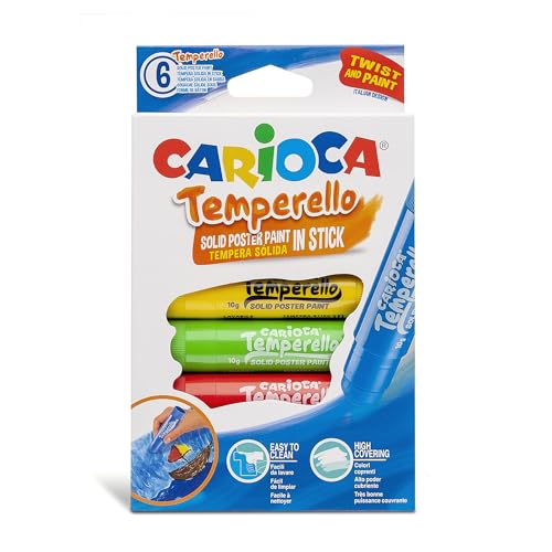 Carioca 42739 Boîte de 6 barres solides de gouache