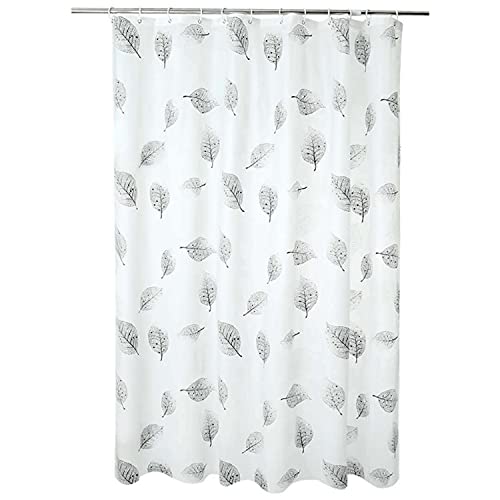 Foraco Cortina de Ducha, Juego de Cortina de Ducha Impermeable, Lavable, Cortinas de Ducha de PEVA baño con Dobladillo ponderado y Ganchos para Cortina de Ducha para bañera y Ducha (Hojas pequeñas)