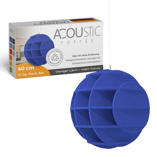 platino24 SATELLITE 3D-Akustik-Objekt Kugel für optimale Raumakustik I Schallabsorber für Decke in innovativem Design I Durchmesser: 40 cm I Recyclebares & anhaltendes Absorber-Element