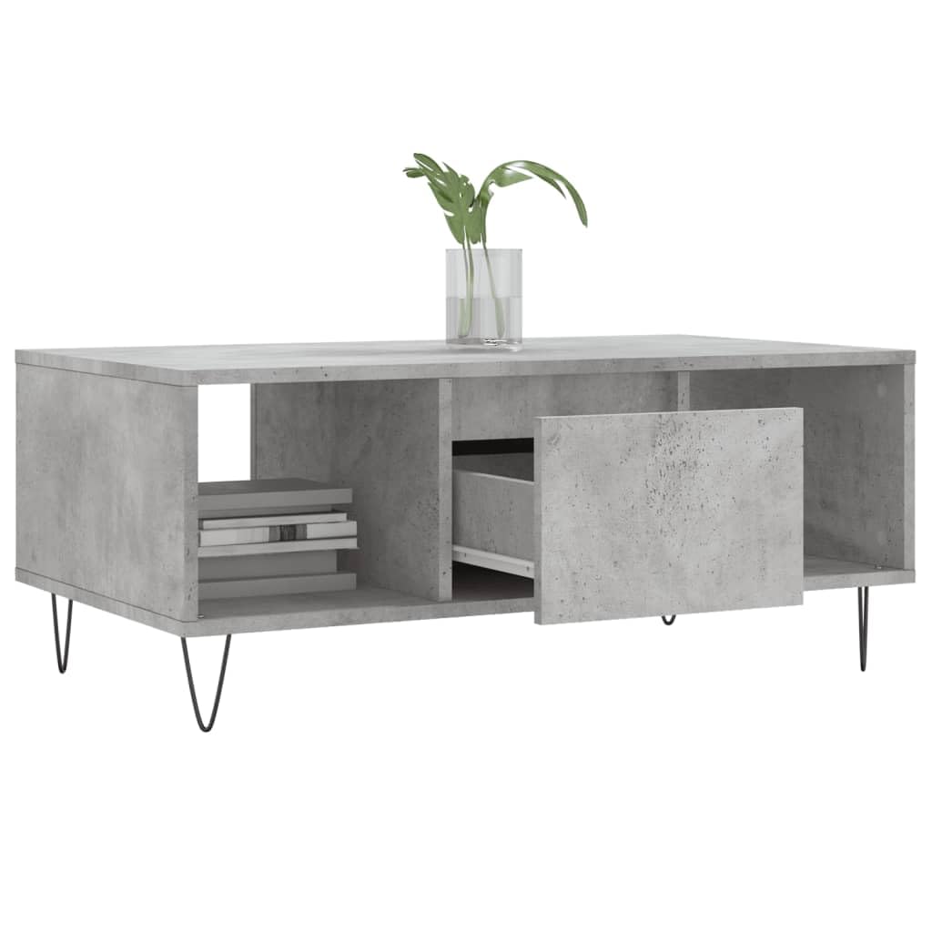 Homgoday Tavolino da caffè grigio cemento, 90 x 50 x 36,5 cm, in legno ingegnerizzato, tavolino da tè per soggiorno, sala d'accoglienza degli ospiti, camera da letto e mobili da ufficio