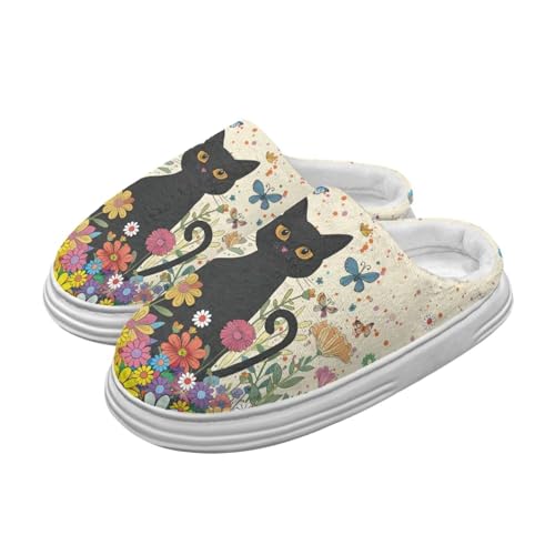 Womens Thick Sole Slippers for Winter Memory Foam Warm Fluffy House Slippers Indoor Outdoor Platform Shoes