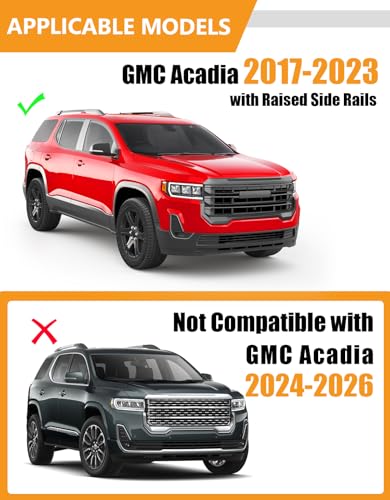 Image of Heavy Duty 300lbs Cross Bars Roof Racks Compatible with GMC Acadia 2017 2018 2019 2020 2021 2022 2023, Aluminum Roof Rails Crossbars Luggage Cargo Carrier Rooftop Car SUV Accessories
