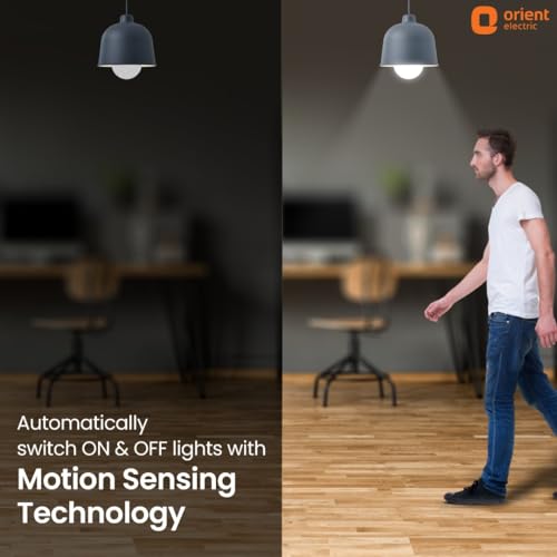 Orient Electric 12W Motion Sensor LED Bulb for Home | Radar based LED Light with Auto ON-OFF feature | Cool White, 6500K | B22d Cap | 4 kV Surge Protection | 1 Year Replacement Warranty | Pack of 1