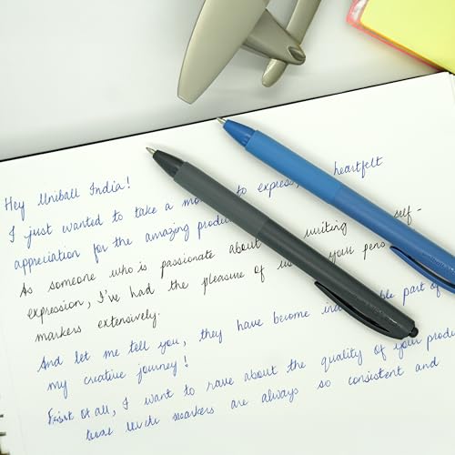 Image of uni-ball MFB 0.7mm Ball Pen | Retractable Mechanism & Matte Body Finish (Blue Ink, Pack of 12)