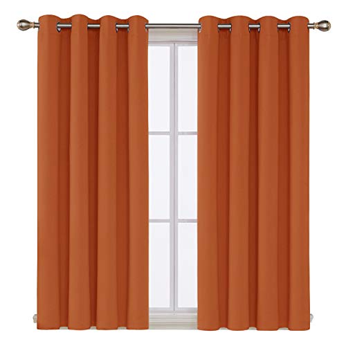 Image of Deconovo Blackout Curtain, 52x63 Inch, Orange